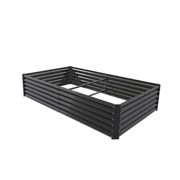 Unbranded 8 x 4 x 1. 5 ft. Metal Rectangular Gray Galvanized Raised Garden Beds Kit, Deep Root Planters, 359 Gal. Capacity
