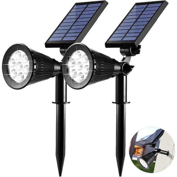 Cubilan Solar Spotlights Outdoor, 2 Lighting Modes Auto On/Off Solar Garden Lights for Lawn Tree Patio Yard Walkway (2 Pack)