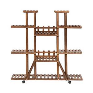50 in. H 6-Tier Outdoor Brown Wood Plant Stand