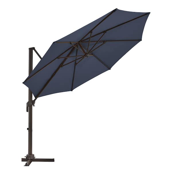JEAREY 10 ft. Round 360-Degree rotation Cantilever Patio Umbrella in Navy