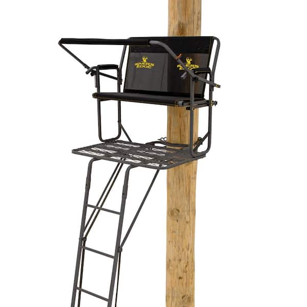 RIVERS EDGE 2 Plex LS 2-Man Ladder Stand, 17 ft. 1 in. H, Lockdown Strapping System, Flip-Up TearTuff Mesh Bench Seat, RE669