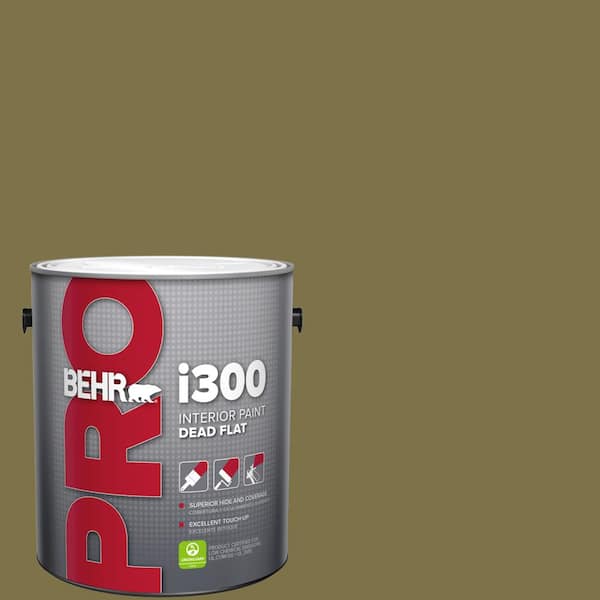 1 gal. #S330-7 Olive Shade Dead Flat Interior Paint