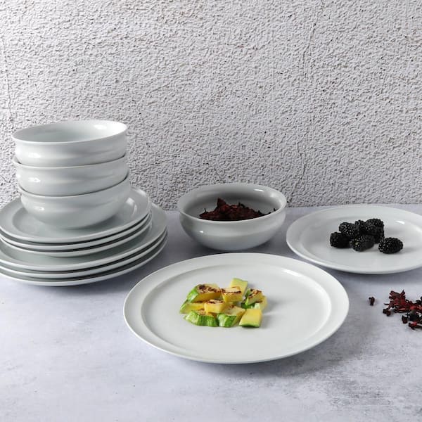 Family Style Dining Divided Plates - Set of 12