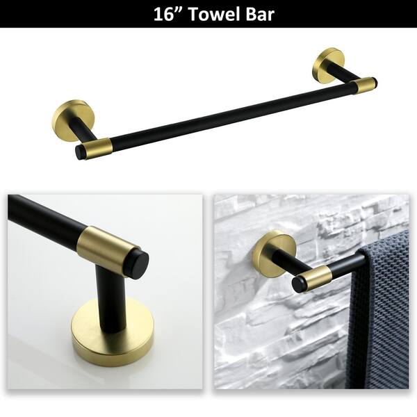 Idb Bathroom Hardware Accessory Set Includes Towel Bar, Toilet Paper  Holder, Hand Towel bar and Robe Hook - Bathroom Towel Rack Set