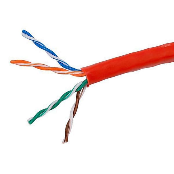 Unbranded TygerWire Category 5 1000 ft. Red 24-4 Unshielded Twist Pair Cable with FT4 Rated