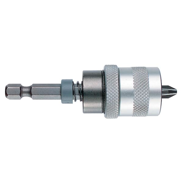 2 x Silverline Screw Bit Holder Adjustable Depth 1/4" Hex Shank Drywall Drill 
