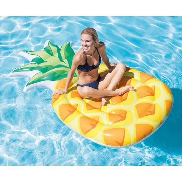 Intex 85" x 49" Giant Inflatable 1 Person Pineapple Swimming Pool Float 2 Pack 