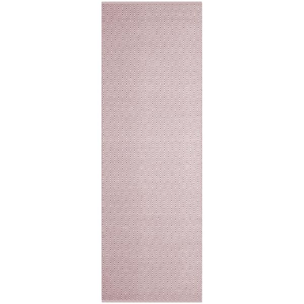 Montauk Ivory/Purple 2 ft. x 8 ft. Geometric Runner Rug
