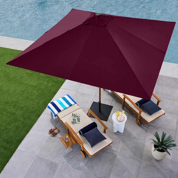 best choice products 9ft steel half patio umbrella w/crank mechanism Best Choice Products 9ft Deep Square Solar LED Lighted Patio Umbrella w/ Woodgrain Pattern, UV-Resistant