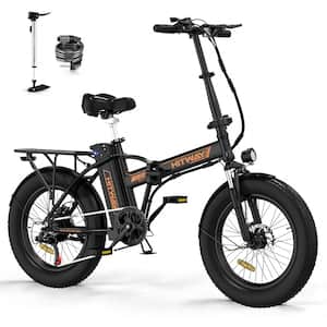 20 x 4 in. Fat Tire Commuter & Mountain Electric Bike for Adults with 750-Watt/48-Volt/15Ah Foldable Ebike Black Orange