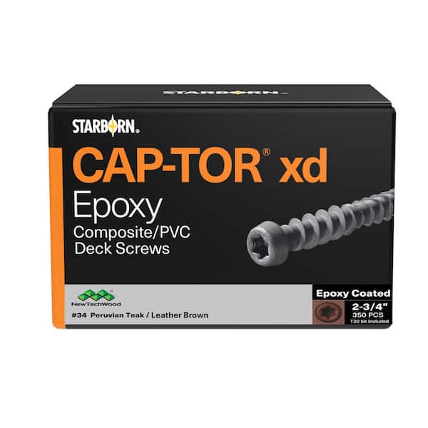 1-Pack #10 x 2-3/4 in. Leather Brown Epoxy Color Match Torx Flat Head Composite Deck Screws (1.28 lbs. 100-Pieces)