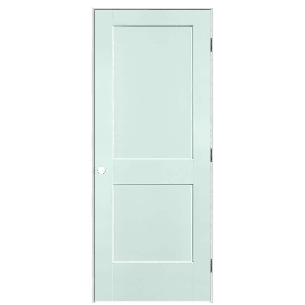 32 in. x 80 in. 2-Panel Logan Left-Hand Solid Core Sea Glass Molded Composite Single Prehung Interior Door price history on PriceWatchPro