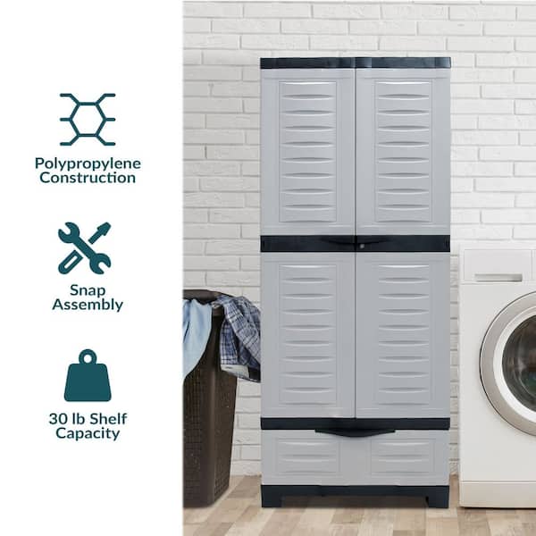 Sunnydaze Lockable Storage 23.25 in. W x 57.5 in. H x 13.75 in. D