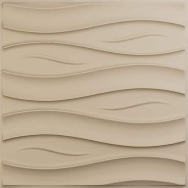 Ekena Millwork 19 5/8 in. x 19 5/8 in. Swell EnduraWall Decorative 3D Wall Panel, Smokey Beige (Covers 2.67 Sq. Ft.)