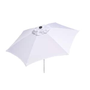 8.5 ft. Aluminum Manual Push-Up Tilt Patio Umbrella in White Polyester