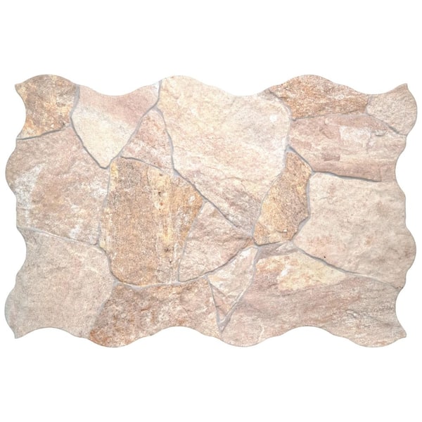 Neptune Amber 16 in. x 24 in. Matte Porcelain Stone Look Floor and Wall Tile (12.28 sq. ft. /Case)