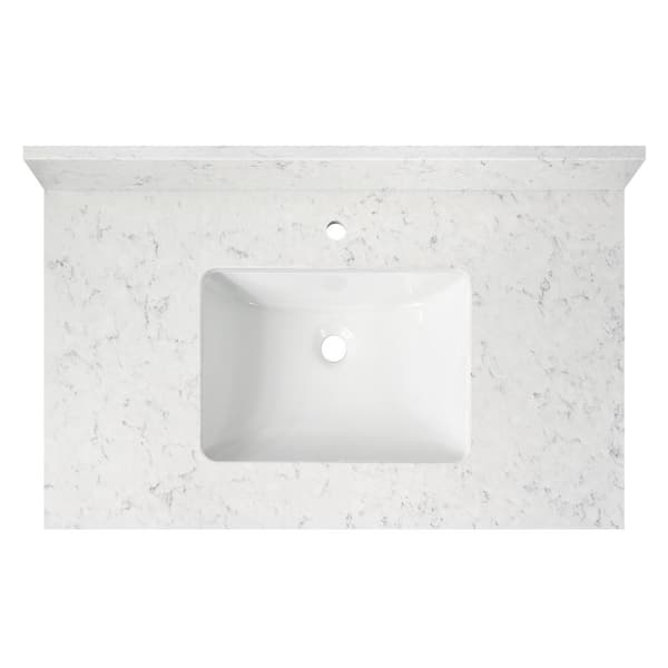 Cahaba 37 in. W x 22 in. D Quartz Vanity Top in Rocky Mountain with Single Sink