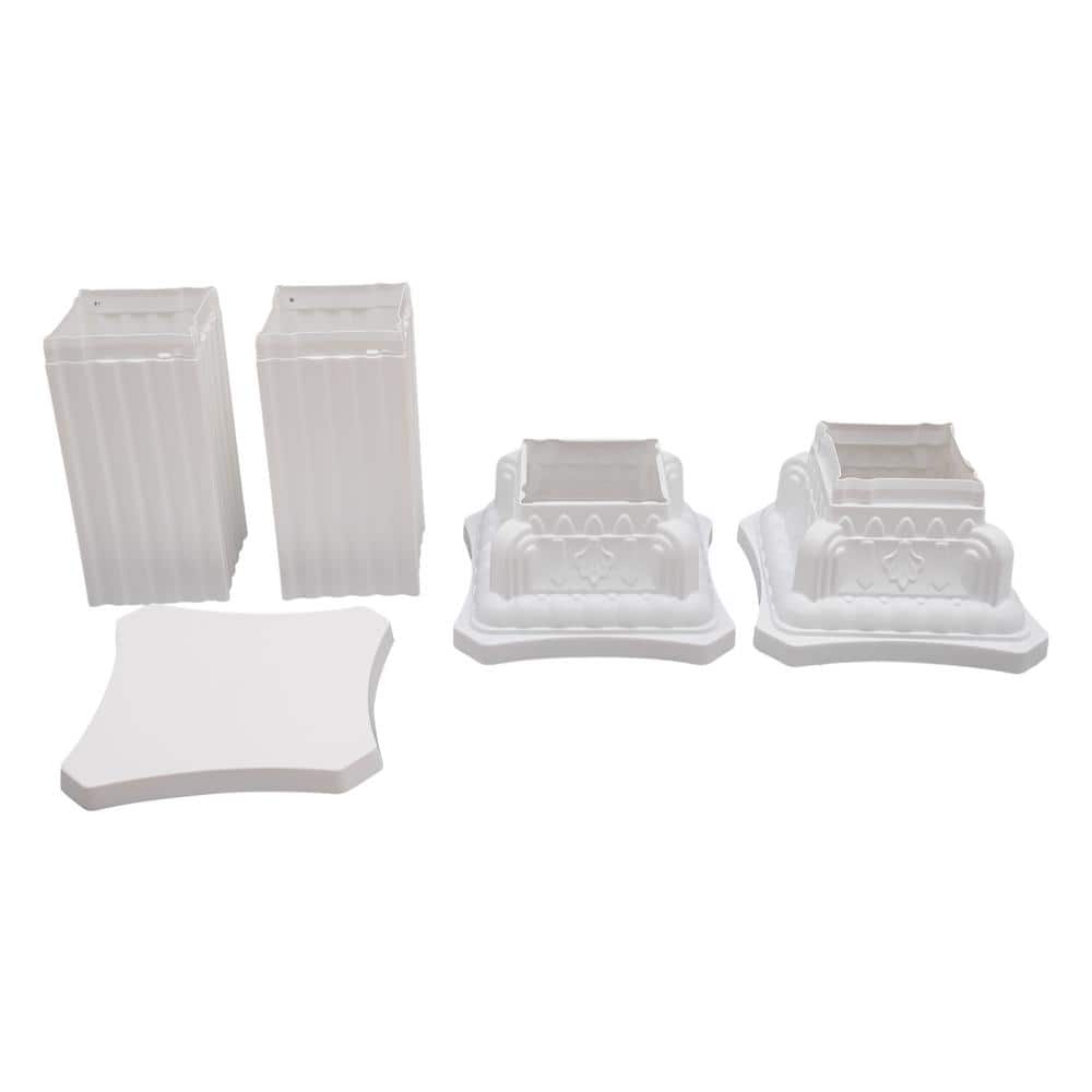 Elegant White Plastic Roman Decorative Columns for Weddings and Events, 35.43 in. Height (4-Pack)