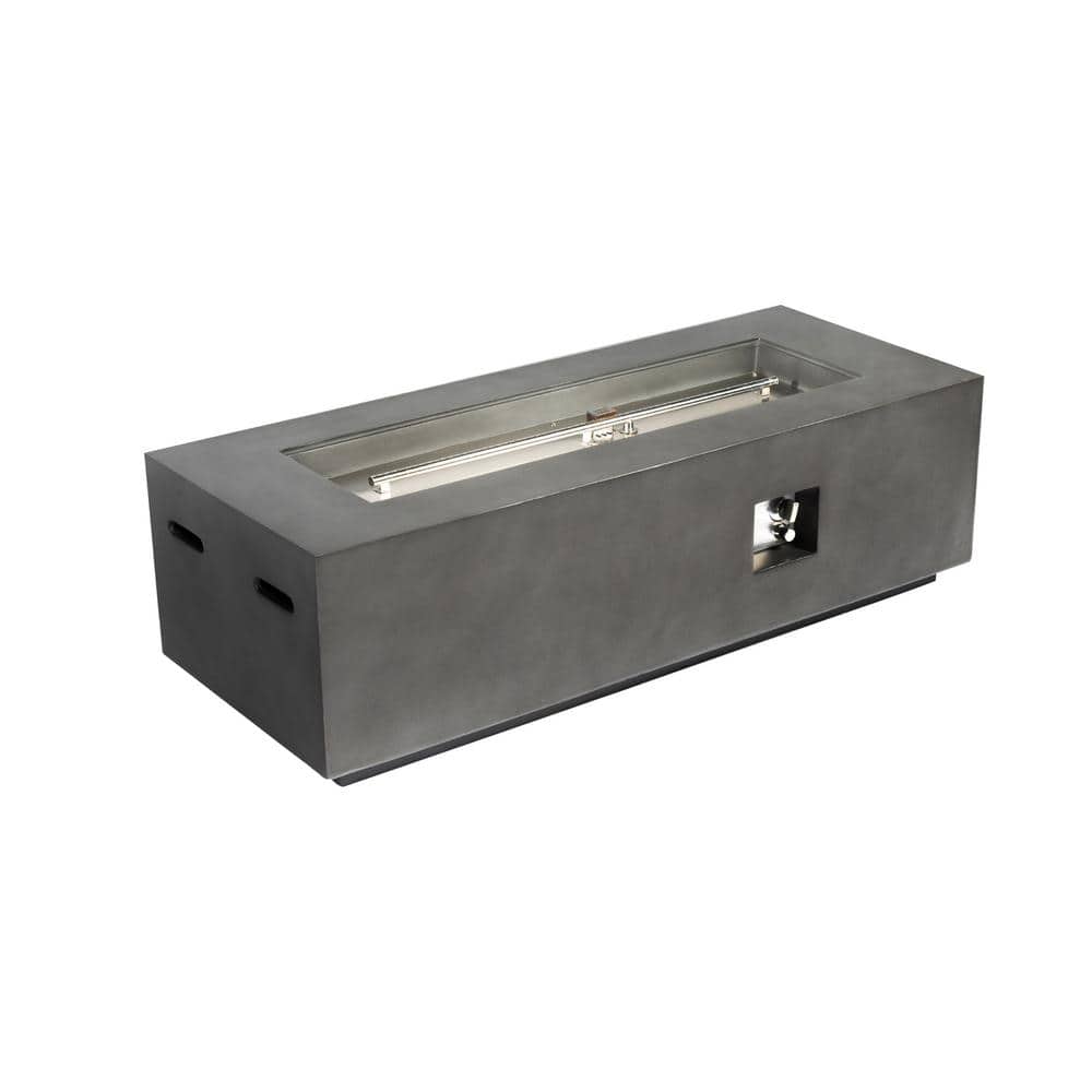 60 in. Propane Round Fire Pit Table, Stone 60000 BTU Gas Firepits with Lava