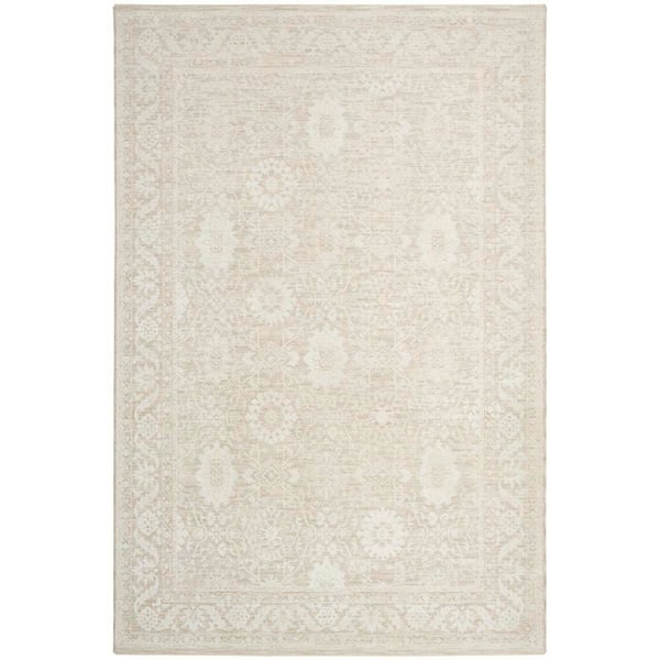 Enriched Cream 8 ft. x 10 ft. Medallion Traditional Area Rug