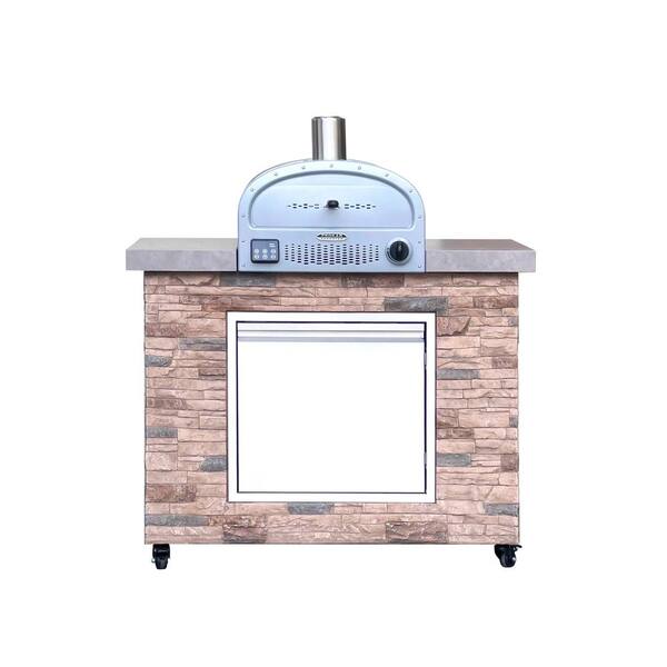 PROKAn 16 in. Desert Sunrise Kano Outdoor Oven Propane Grill Island in ...