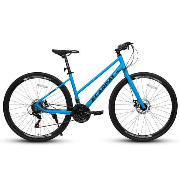 Blue 21 Speed Hybrid bike Disc Brake 700C Road Bike, City Bicycle For Men Women's