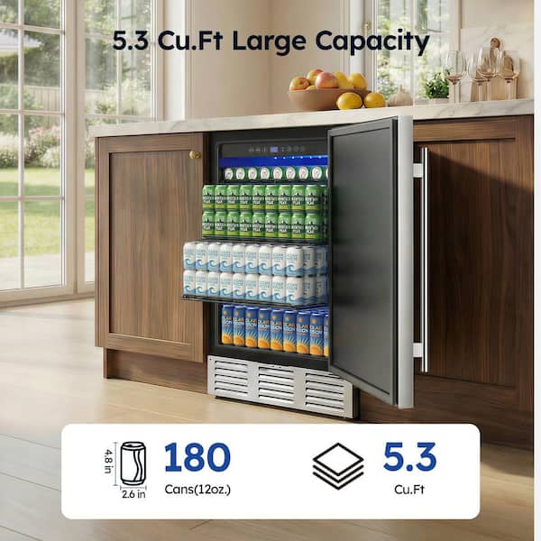 SIMZLIFE 23.5 in. Single Zone 180-Cans Freestanding/ Built-in