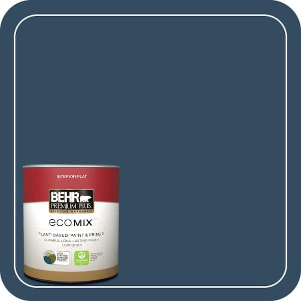 1 qt. #570D-7 Nocturnal Sea Flat EcoMix Plant-Based Interior Paint & Primer
