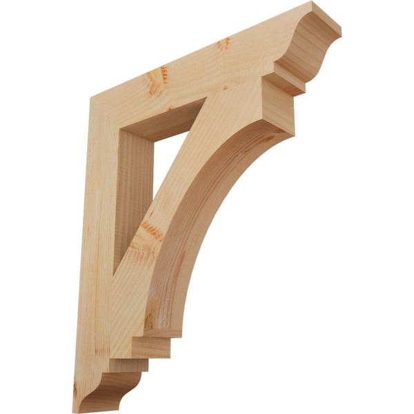 Ekena Millwork 3.5 in. x 26 in. x 22 in. Douglas Fir Imperial Traditional Smooth Bracket