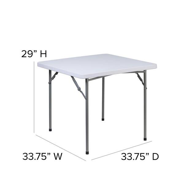 33 75 In Granite White Plastic, White Plastic Table Dimensions