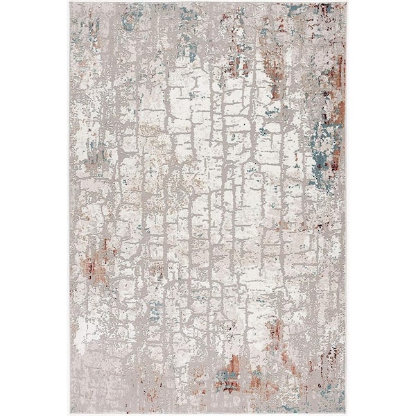 HomeRoots Bernadette Multi Color 7 ft. x 10 ft. Abstract Polypropylene Area Rug