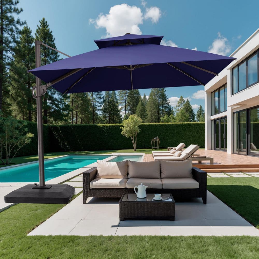 lowes cantilever patio umbrellas Large Square Umbrella This patio umbrella and base set is perfect for your gardens Outdoor 10 x 10ft Square