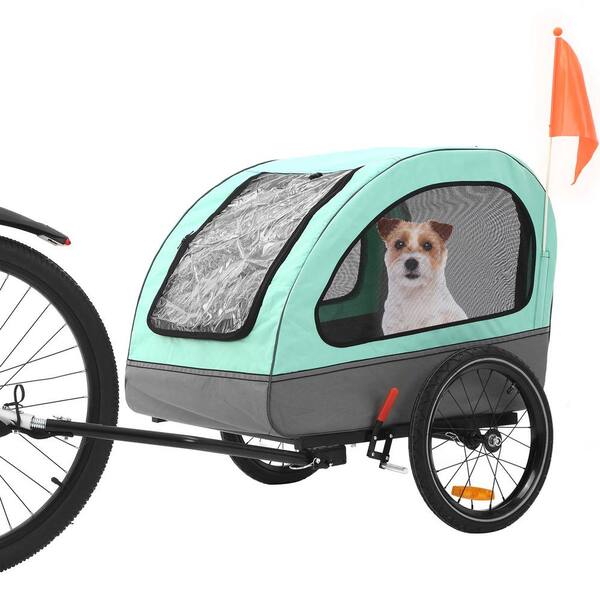 Green Dog Trailer Dog Buggy Bicycle Trailer Medium Foldable for Small and Medium Dogs