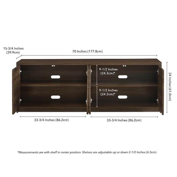 Meyer&Cross Desmond 70 in. Dark Oak TV Stand Fits TV's up to 78 in