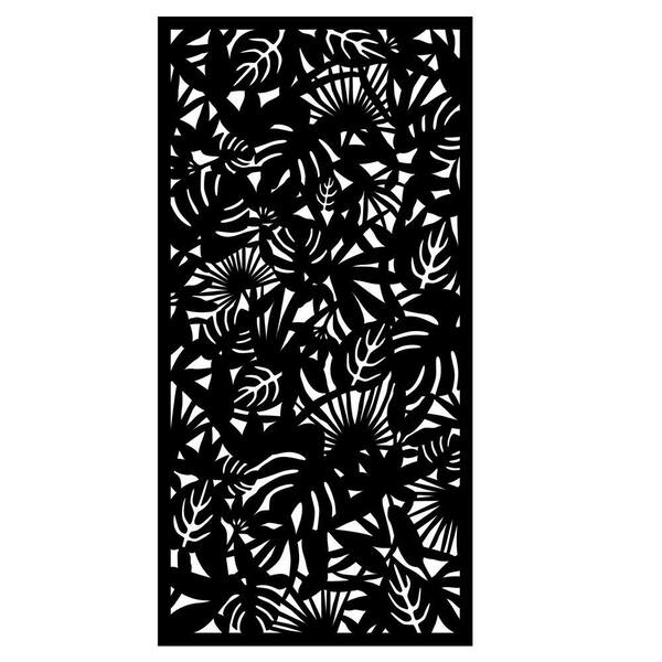 Matrix 0.3 in. x 95.6 in. x 3.95 ft. Rainforest Recycled Plastic Charcoal Decorative Screen (3-Piece per Bundle)