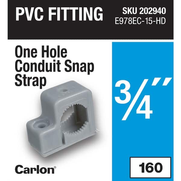 3/4 in. Standard Fitting Electrical PVC Single-Mount Conduit Support Strap (E978EC-15-HD)