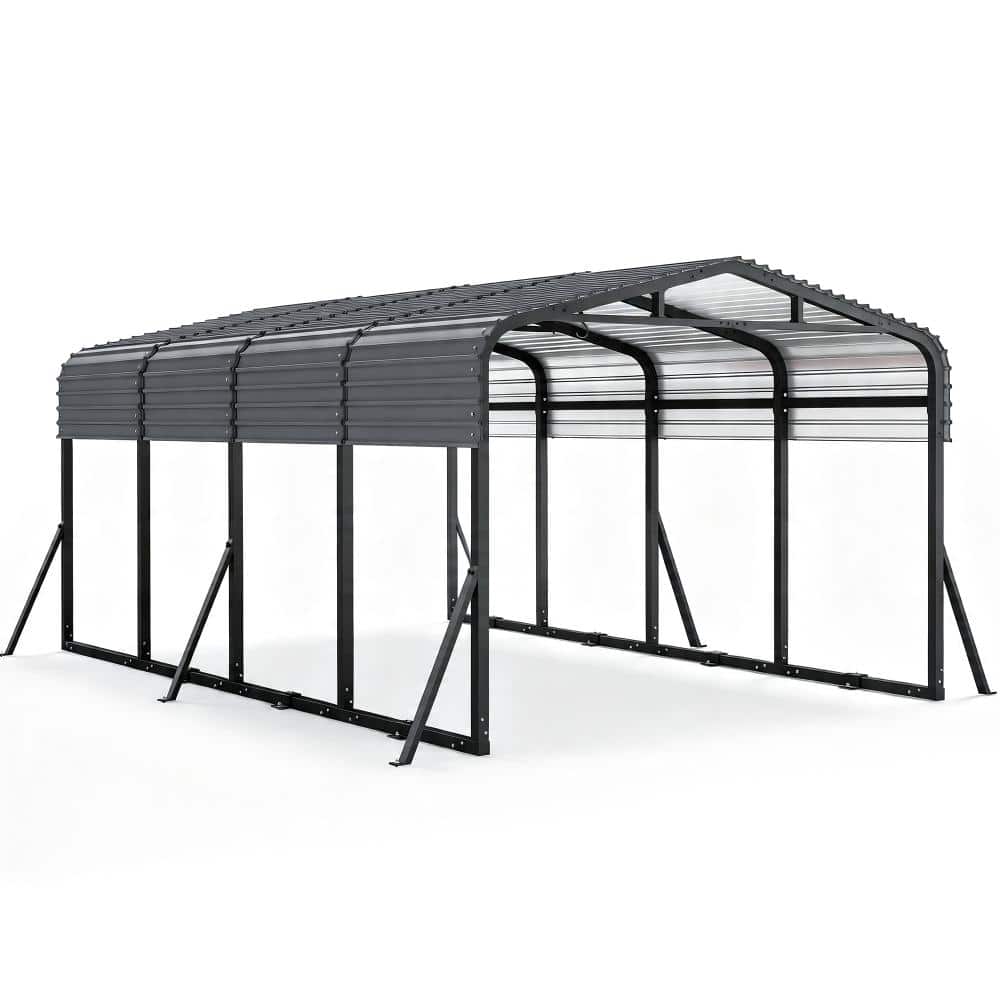 Heavy-Duty 12 ft. W x 20 ft. L x 8.5 ft. H Galvanized Steel Carport with Sloped Roof and Waterproof Weatherstrip Tape price history on PriceWatchPro
