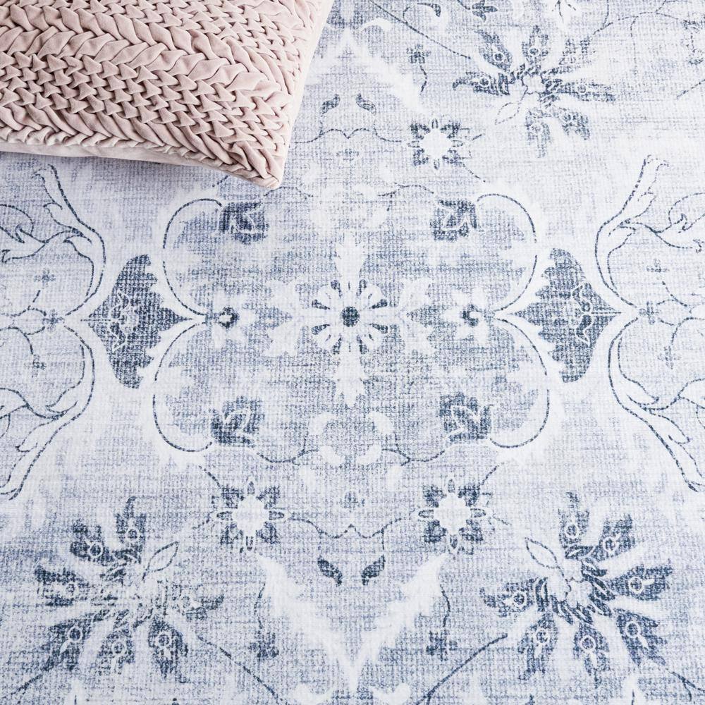 Arizona Gray Synthetic Machine Washable Area Rug 4' x 6'