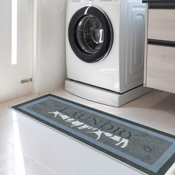 Laundry Room Rug Runner, Non Slip Laundry Mats, Super Absorbent