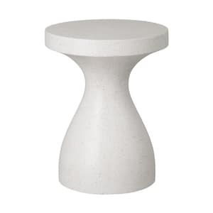 Caemen Ceramic Tear Drop Stool/Table, Terrazo White 16 in. x 16 in. x 20 in. H Garden Stool