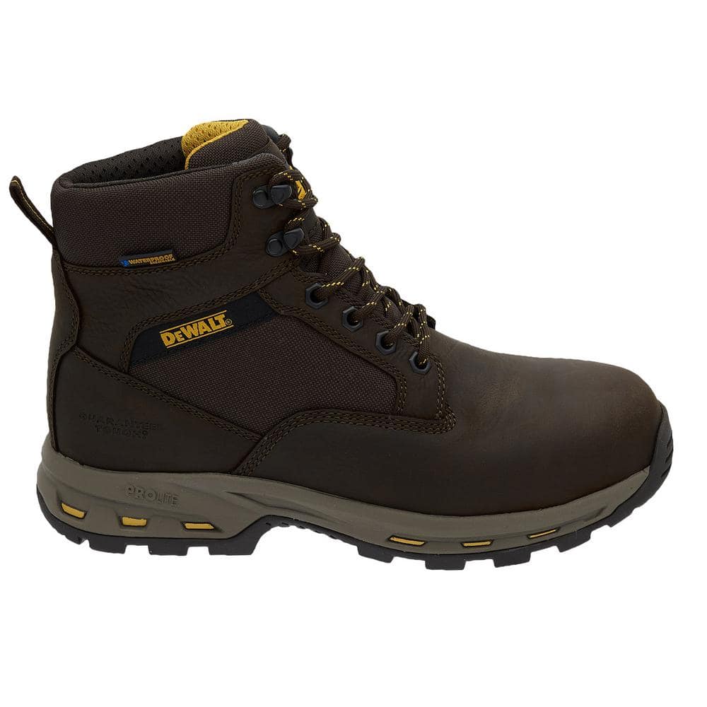 DEWALT Men's Halogen Lite Waterproof 6 in. Work Boot Steel Toe Brown Size 8.5