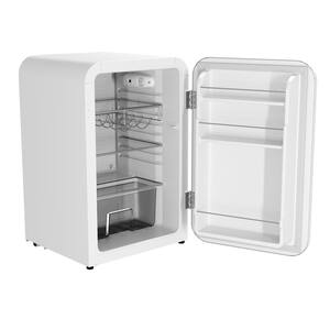 3.7 cu. ft. Freestanding Under Counter Retro Mini Fridge, Up to 115 cans, Reversible Door and Quiet Operation, White