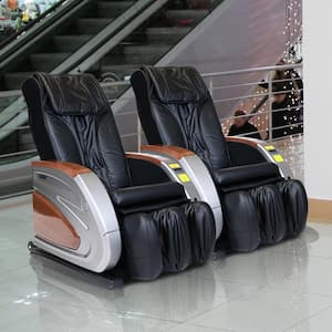 Infinity Vending Black/Wood Faux Leather Massage Chair