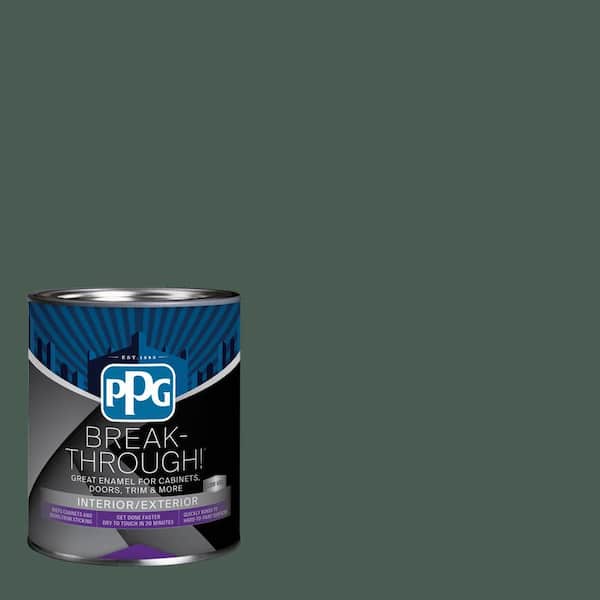 1 qt. PPG1136-7 Dark Green Velvet Satin Door, Trim & Cabinet Paint