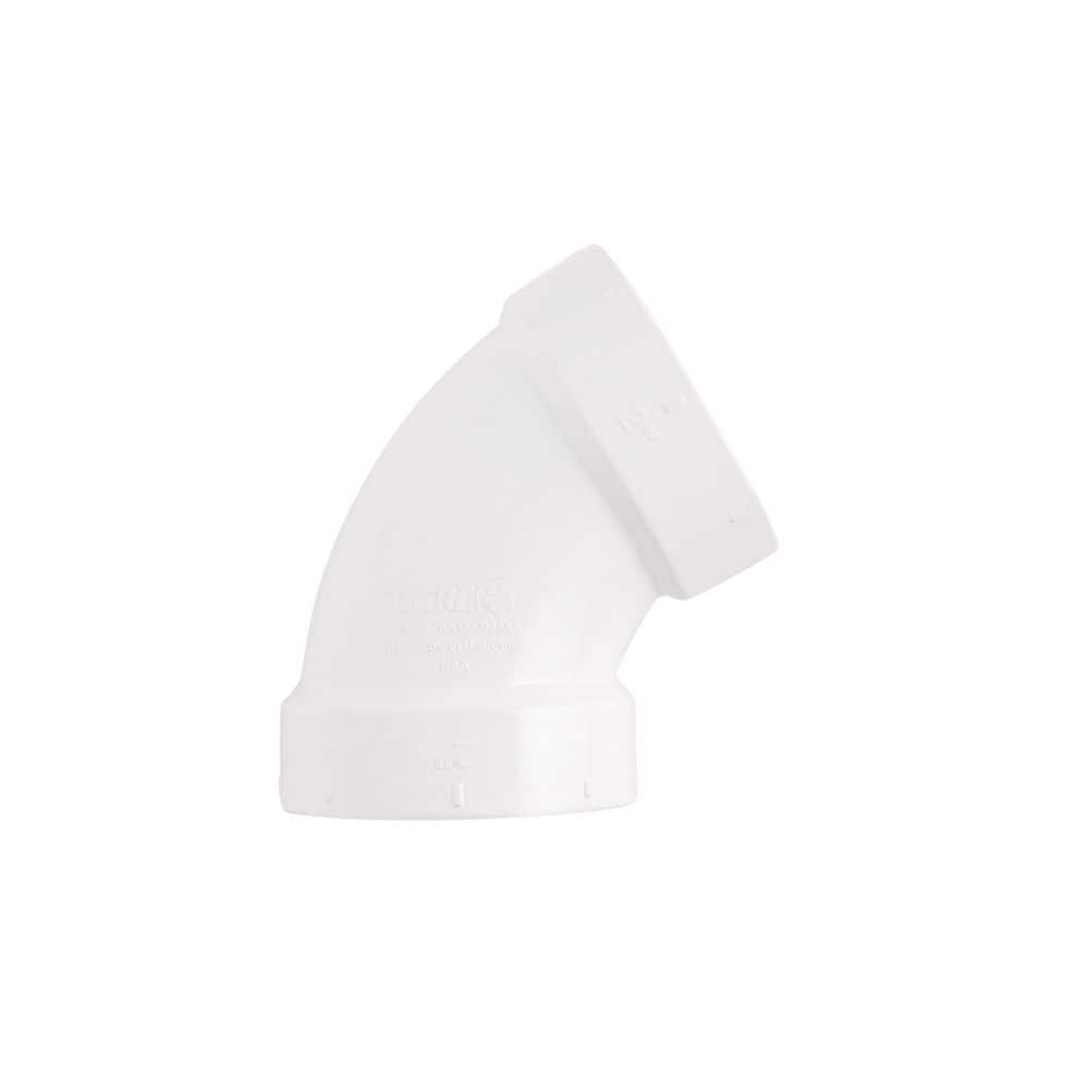 4 in. White PVC DWV 1/6 Bend 60° Elbow, Hub x Hub Fitting for Drain, Waste & Vent Systems, (10 Pack) price history on PriceWatchPro