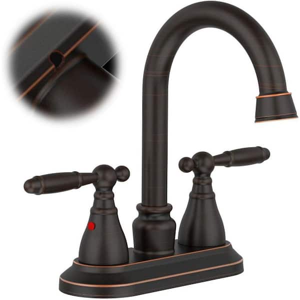 Bathroom Faucet Oil Rubbed Bronze 360 Degree High Arc Swivel Spout 4 Inches Centerset Vanity Faucet Modern Bathroom.