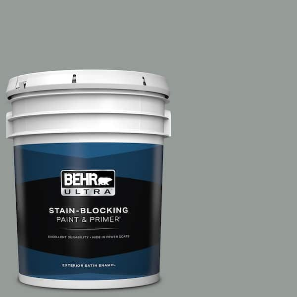 BEHR ULTRA 5 gal. #BXC-66 Dusk Blue Satin Enamel Exterior Paint & Primer