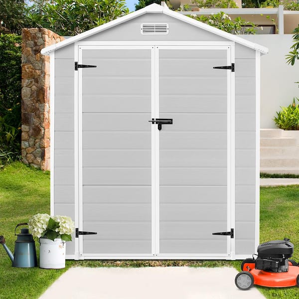BTMWAY Gray 6 ft. W x 4 ft. D All-Weather Resin Patio Outdoor