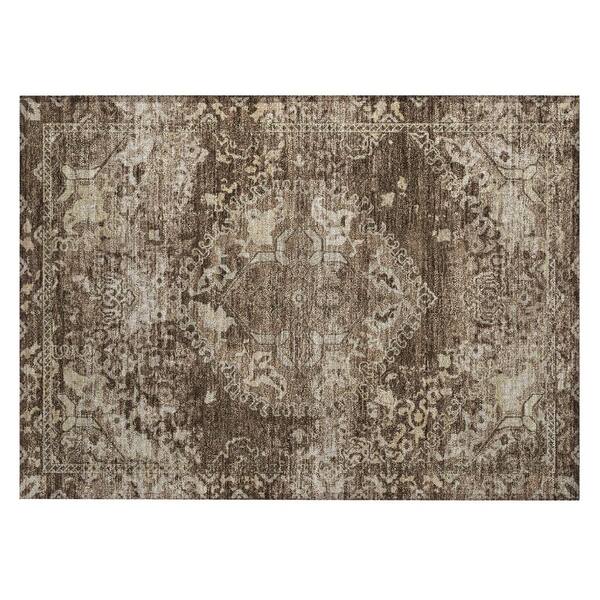 Chantille Machine Washable Indoor/Outdoor Abstract ACN3169 Chocolate 3 ft. x 4 ft. Area Rug