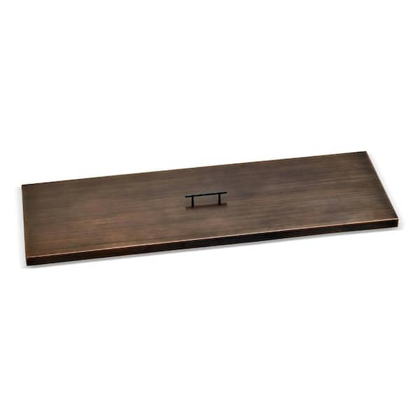 American Fire Glass 48 in. x 14 in. Rectangular Oil Rubbed Bronze Cover for Drop-In Fire Pit Pan